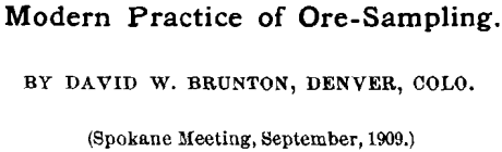 ore sampling methods