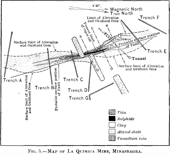 vanadium deposit map of la quimica mine