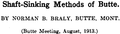 mine shaft sinking methods