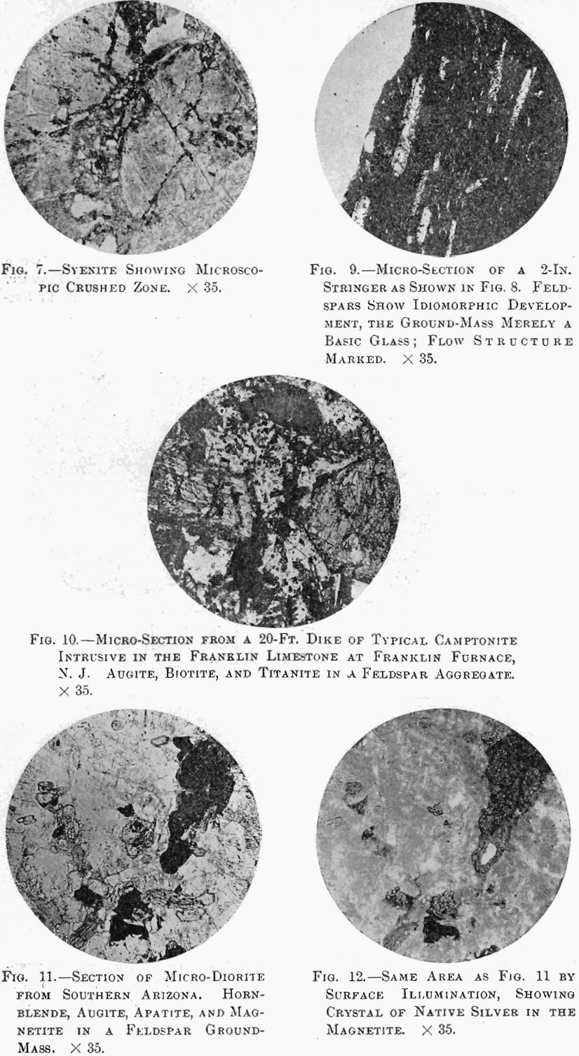 syenite showing microscopic crushed zone