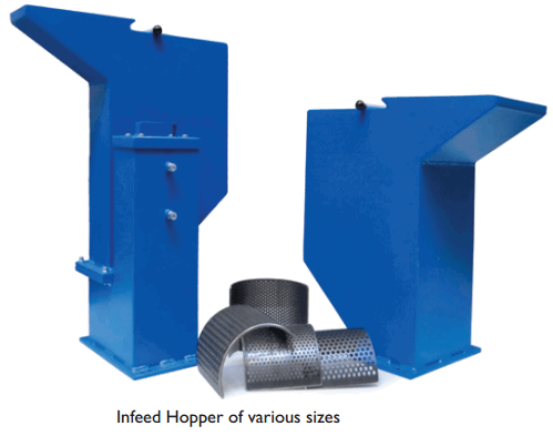 feed hopper for wood cutting mill