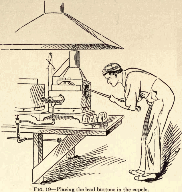 assaying-placing-lead-buttons-in-cupel