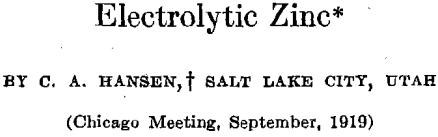 electrolytic zinc