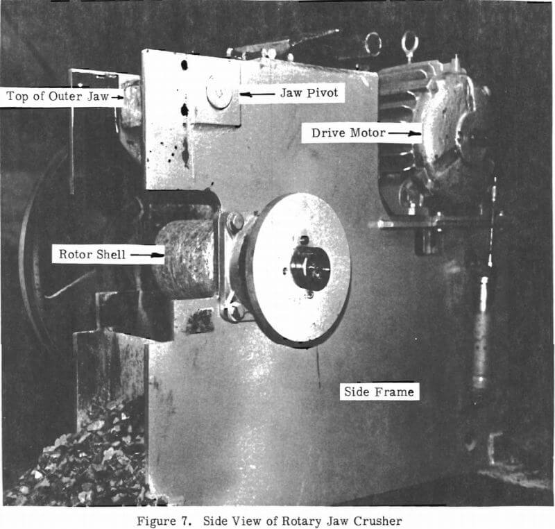 side view of rotary jaw crusher