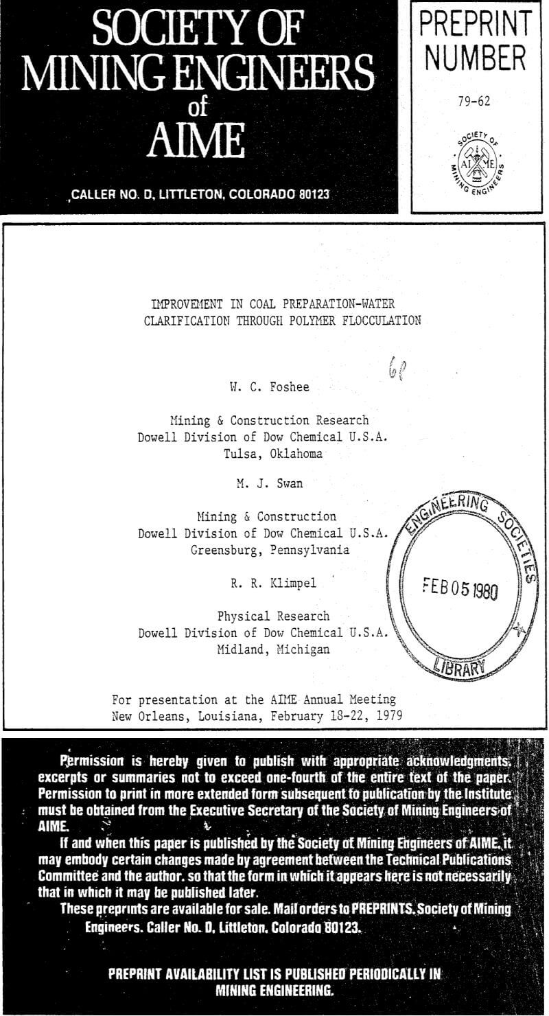 water clarification through polymer flocculation