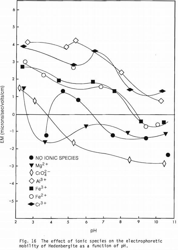 chromite flotation ionic species