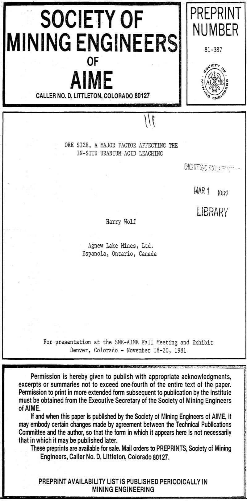 factor affecting the in-situ uranium acid leaching