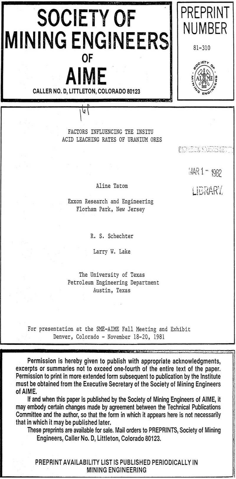 insitu acid leaching rates of uranium