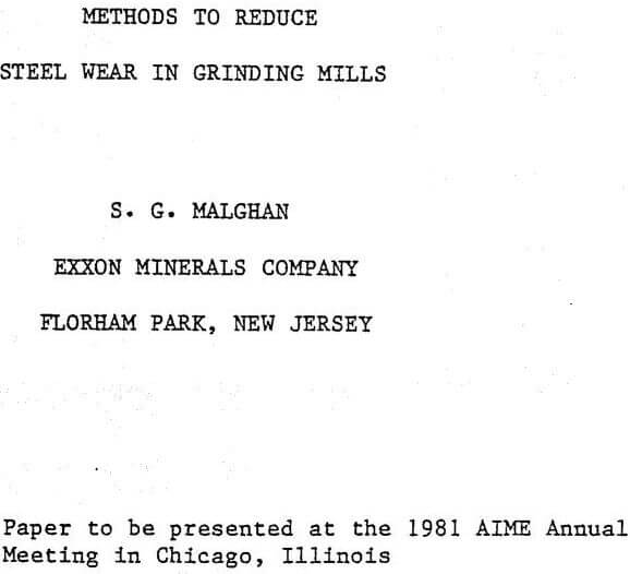 methods to reduce steel wear in grinding mills