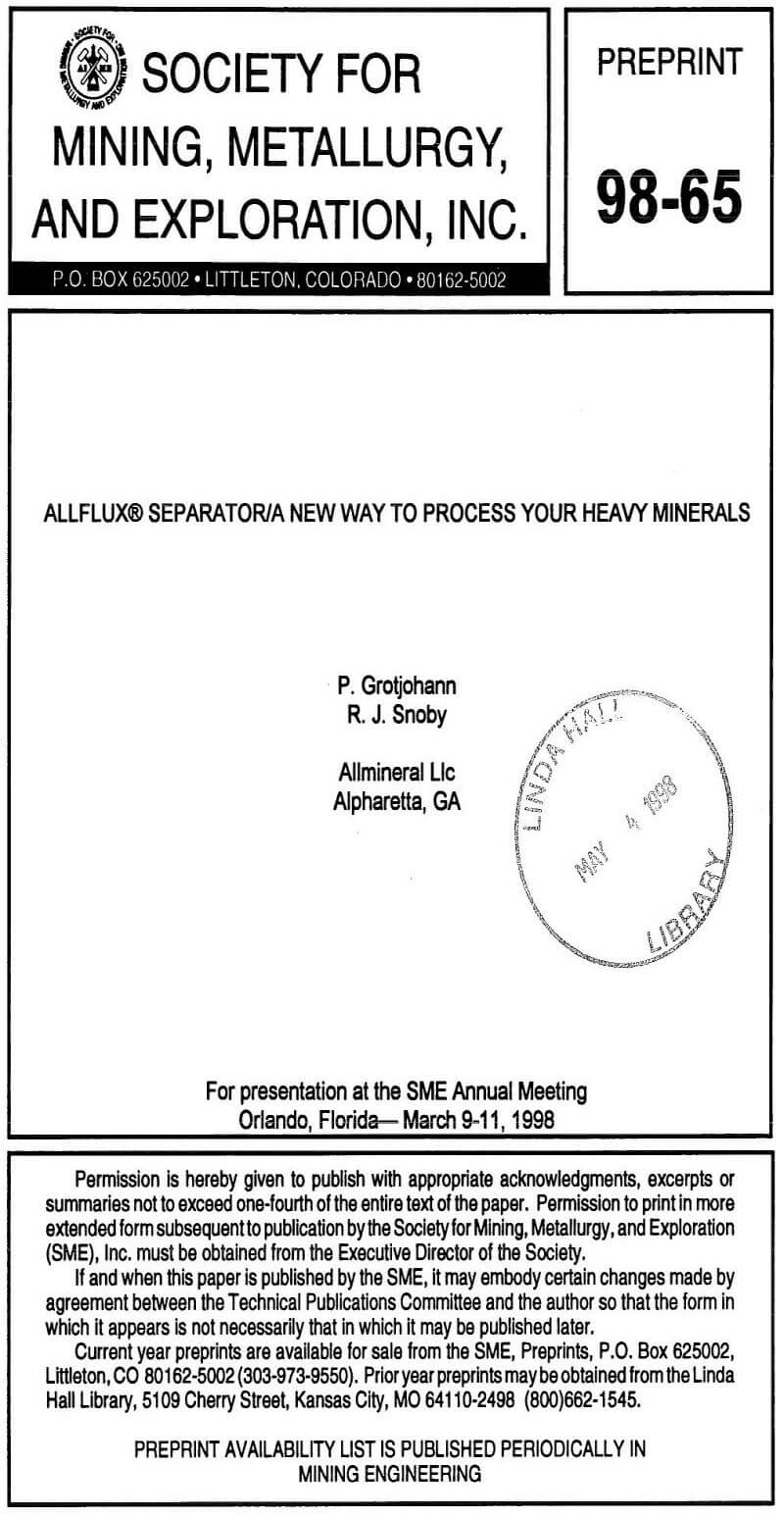 allflux separator a new way to process your heavy minerals