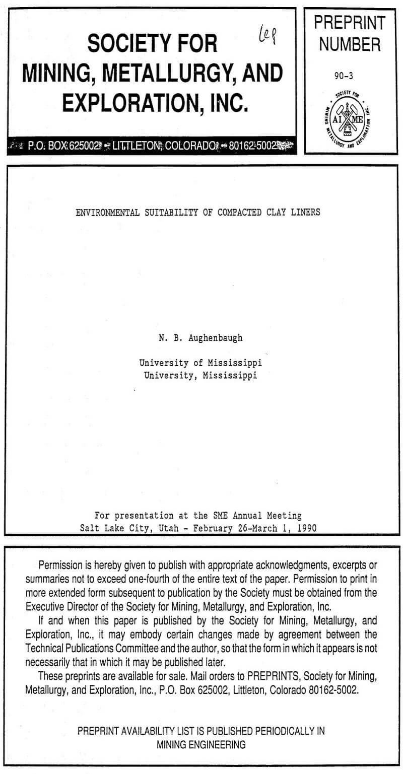 environmental suitability of compacted clay liners