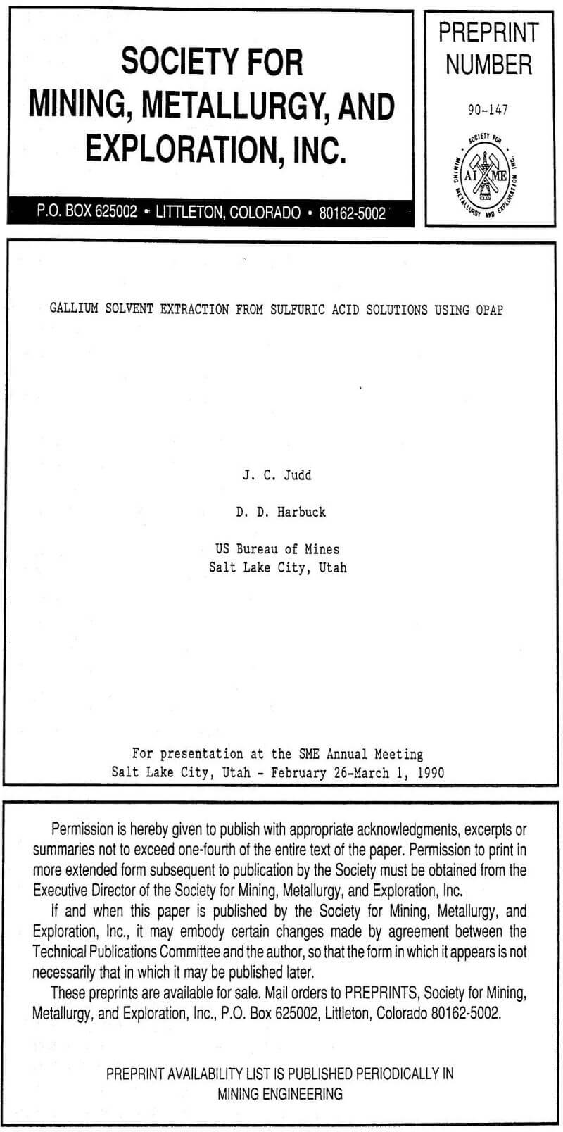 gallium solvent extraction from sulfuric acid solutions using opap