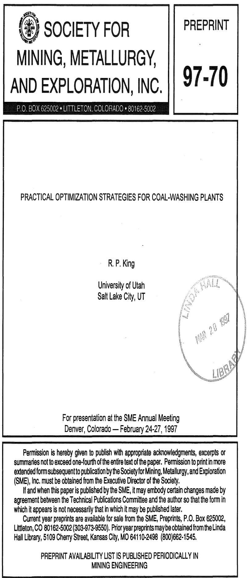 practical optimization strategies for coal-washing plants