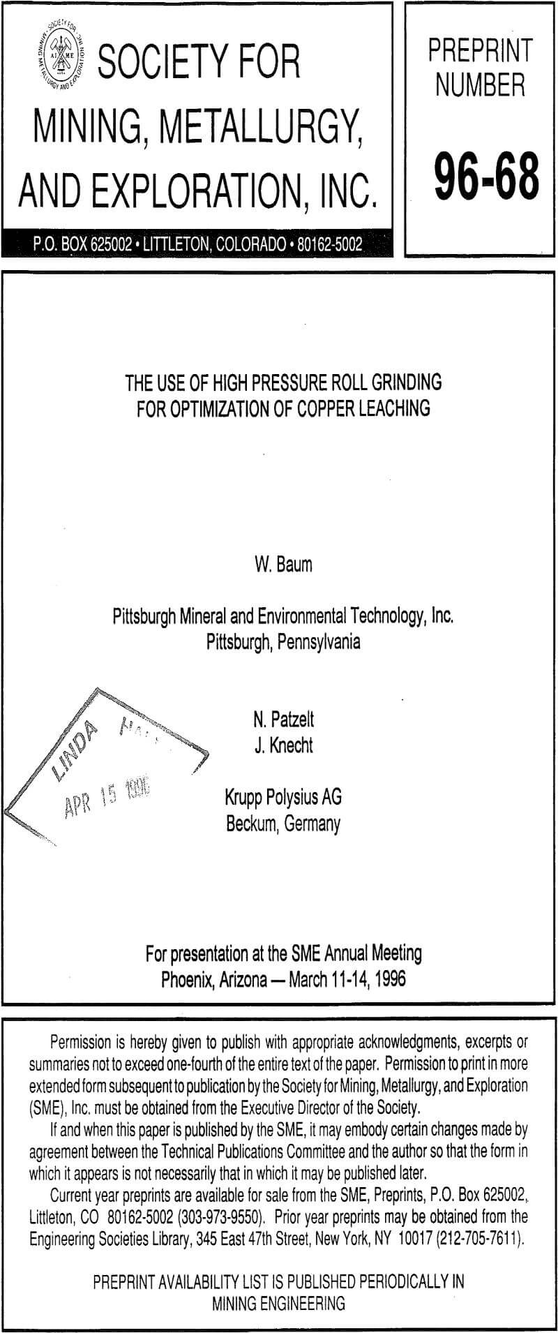 the use of high pressure roll grinding for optimization of copper leaching