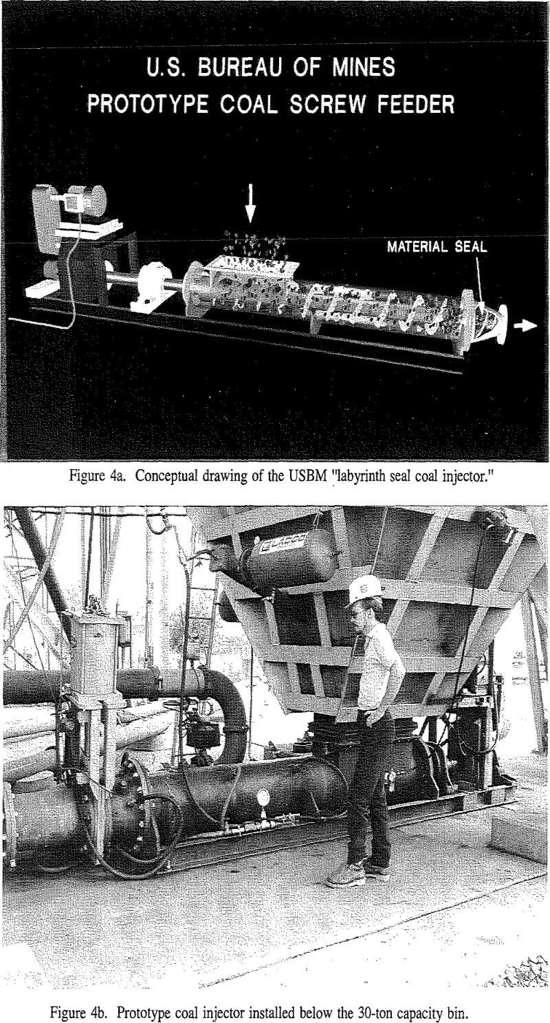 coal air-lift hydrohoist labyrinth seal coal injector