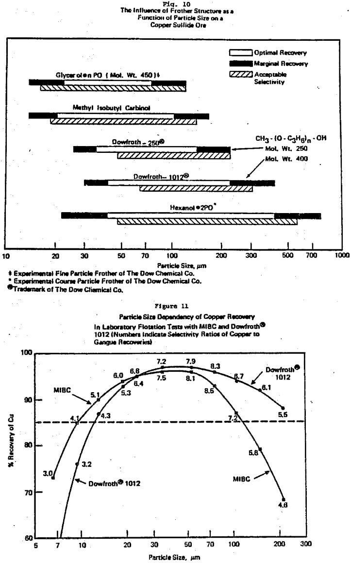 flotation circuit influence of frother structure