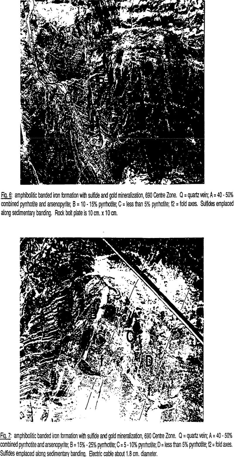 gold and sulfides amphibolitic banded iron formation