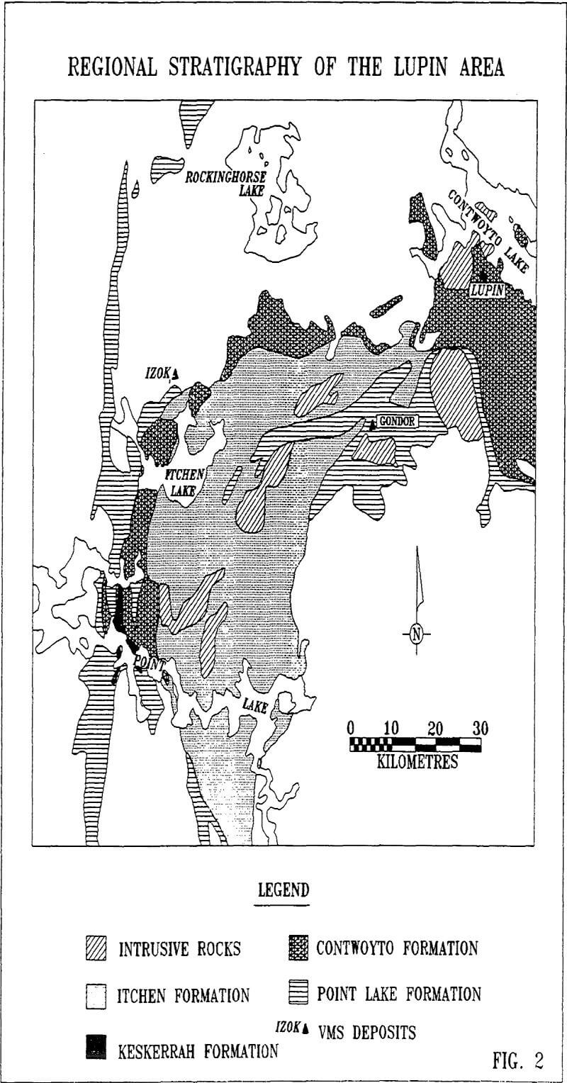 gold and sulfides regional stratigraphy of the lupin area