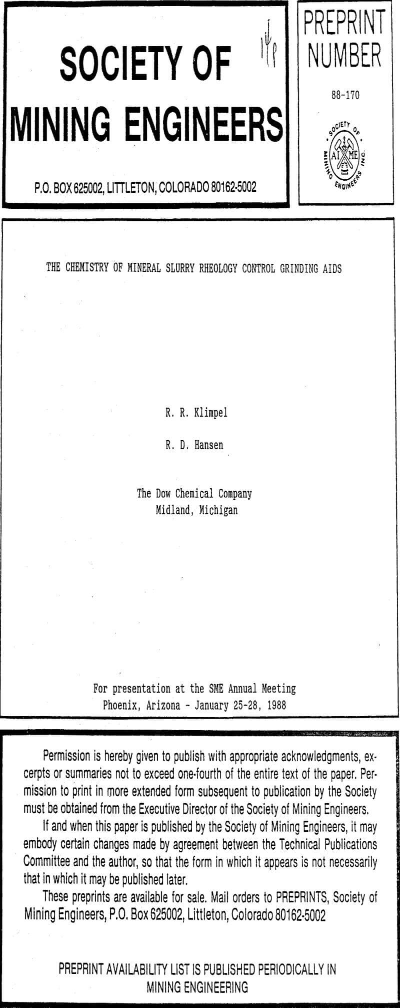 the chemistry of mineral slurry rheology control grinding aids