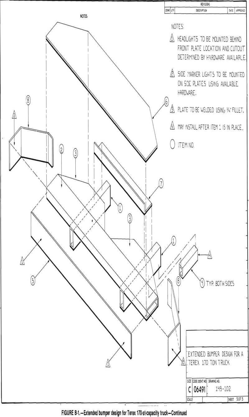 haulage trucks extended bumper design for terex 170 st