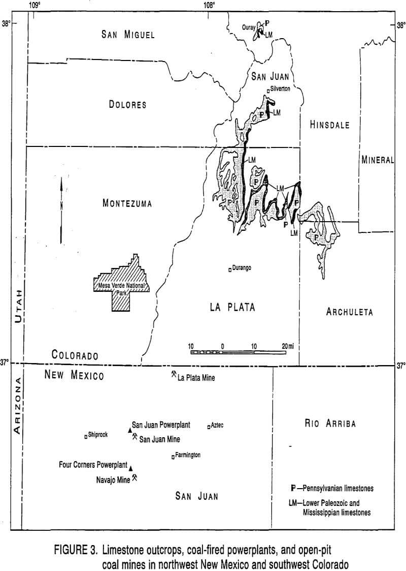 limestone outcrops coal fired powerplants