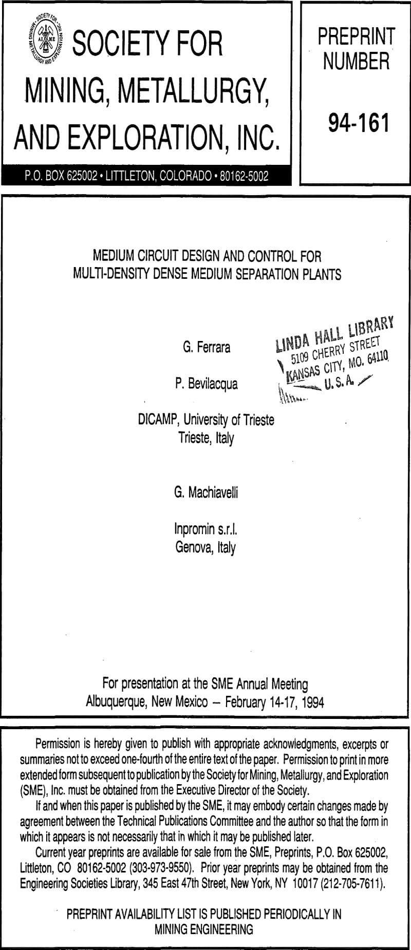 medium circuit design and control for multi-density dense medium separation plants