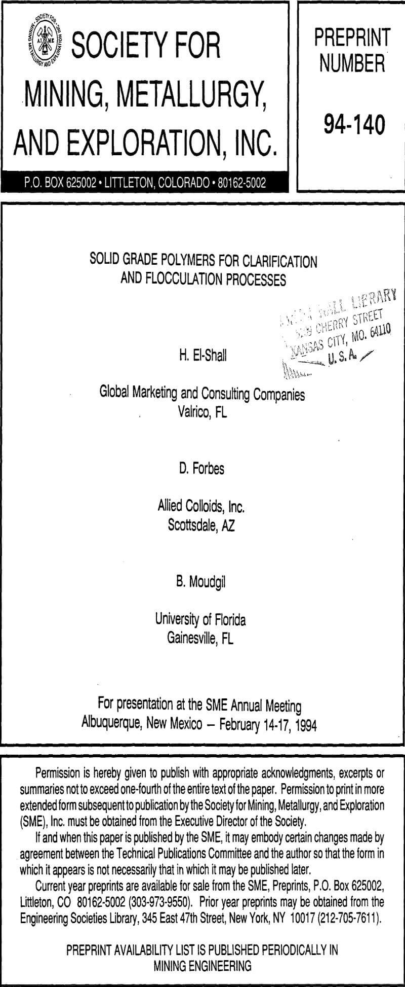 solid grade polymers for clarification and flocculation processes