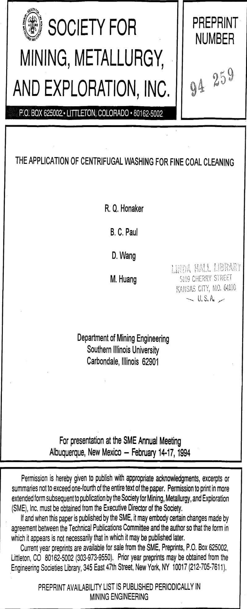 the application of centrifugal washing for fine coal cleaning