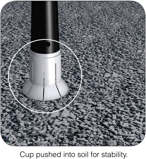 air decking improve rock fragmentation cup pushed into soil for stability