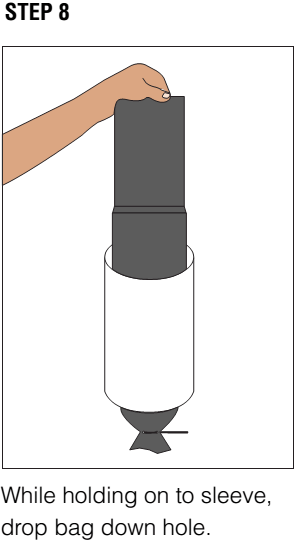 blast-hole-liner-while-holding-on-to-sleeve-drop-bag-down-hole