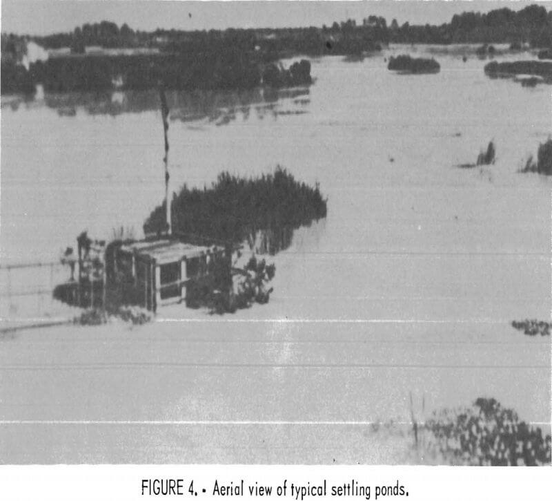 phosphatic clay dewatering aerial view of typical settling ponds