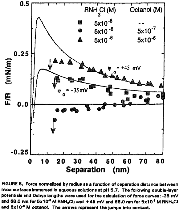 amine flotation calculation of force curves