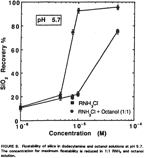 amine flotation floatability of silica