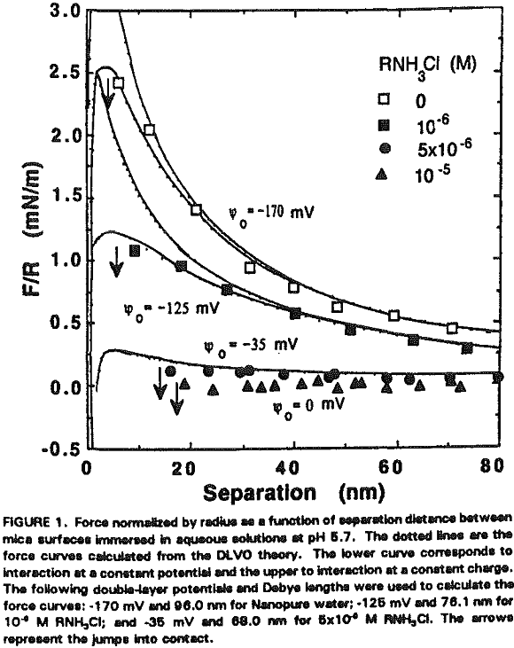 amine flotation force normalized by radius