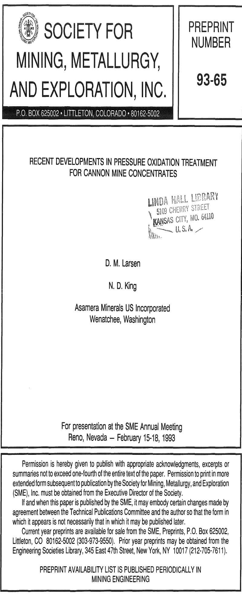 recent developments in pressure oxidation treatment for cannon mine concentrates