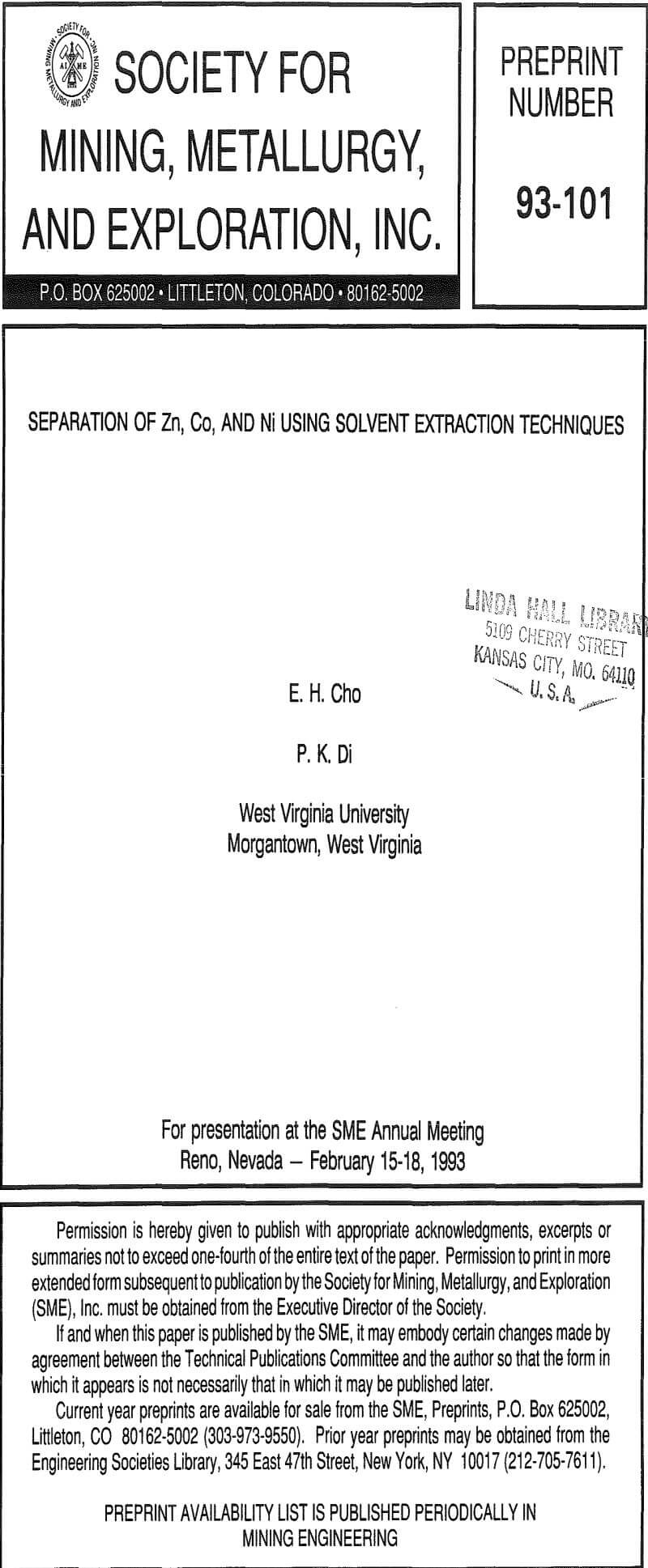 separation of zn co and ni using solvent extraction techniques