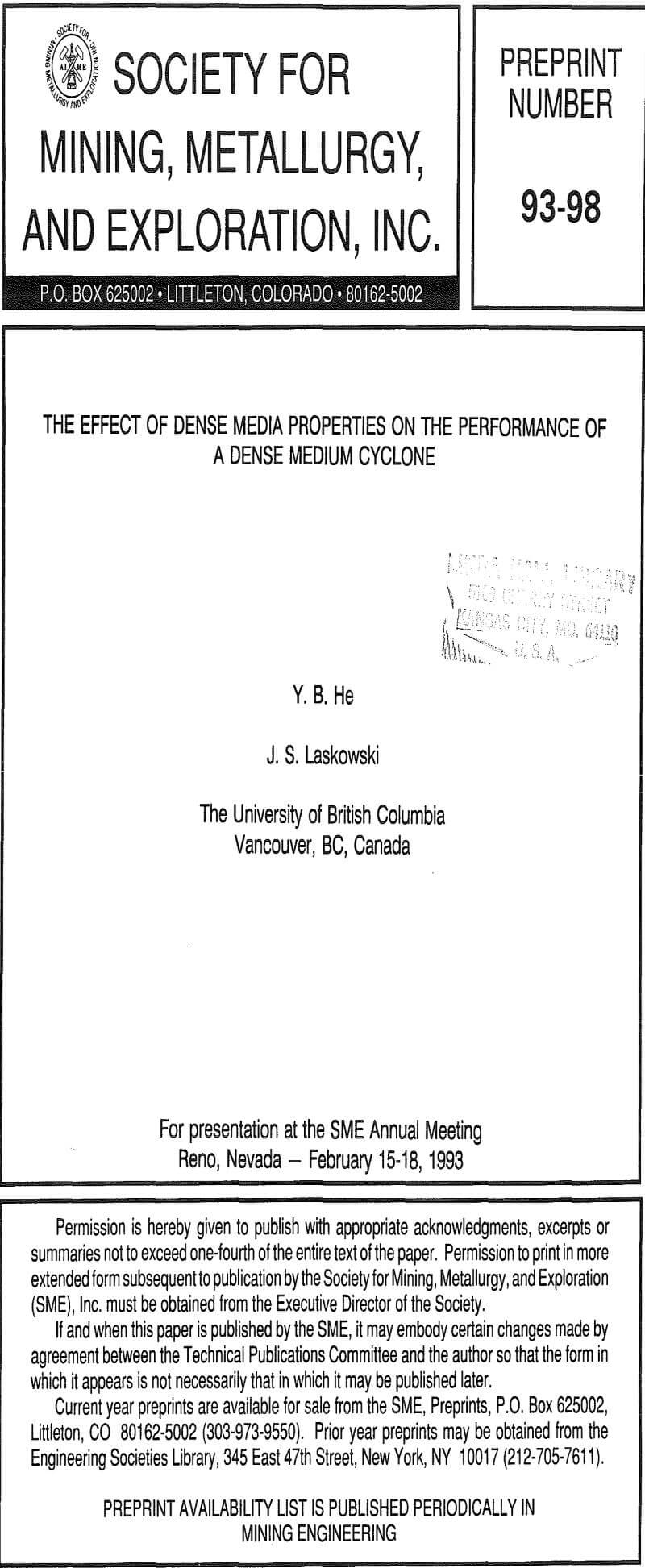 the effect of dense media properties on the performance of a dense medium cyclone