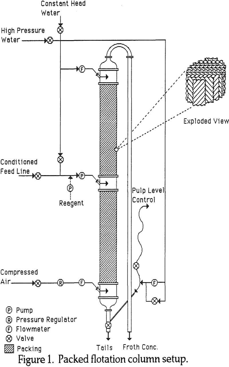 packed column flotation setup