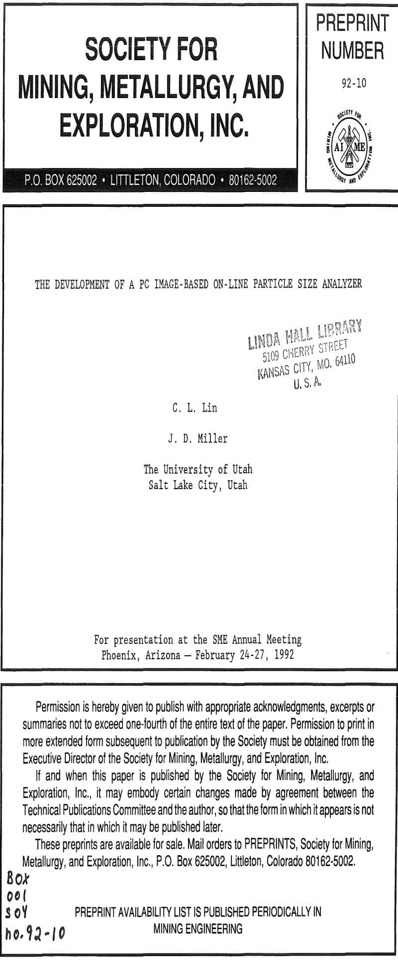 the development of a pc image-based on-line particle size analyzer