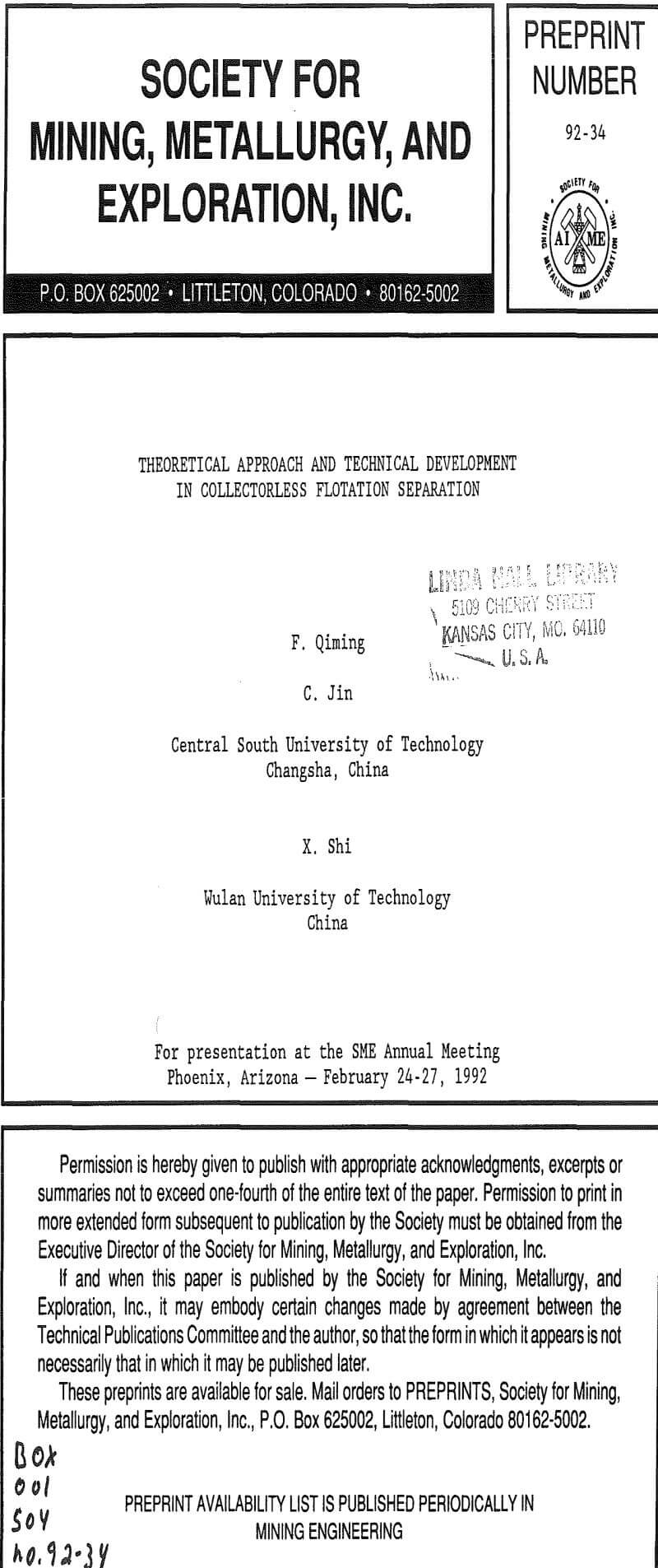 theoretical approach and technical development in collectorless flotation separation