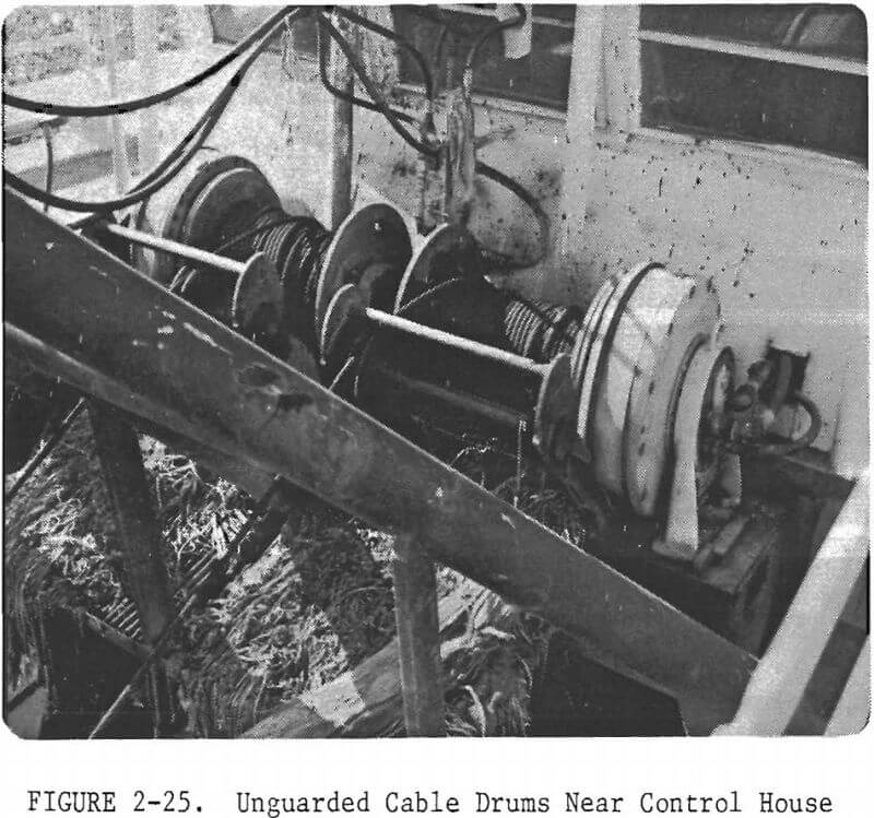 dredge unguarded cable drums