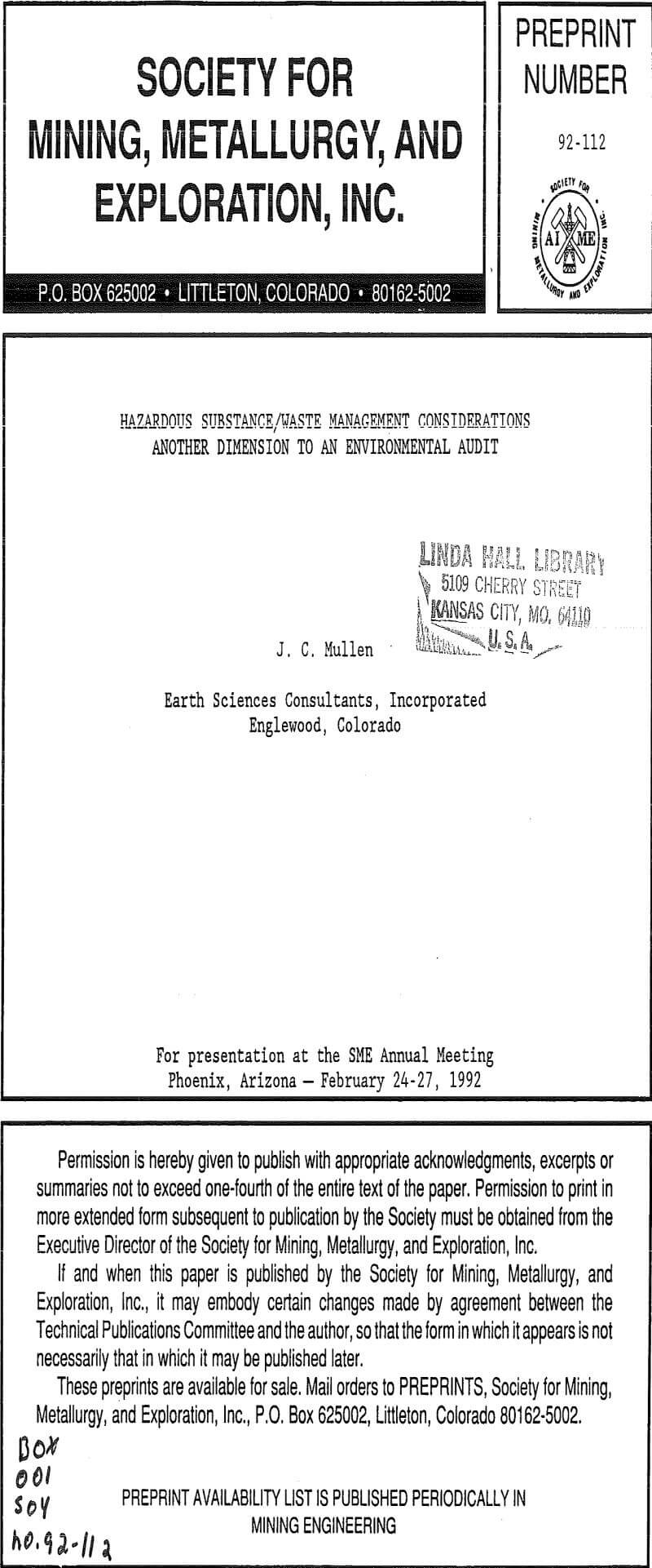 hazardous substance waste management considerations another dimension to an environmental audit