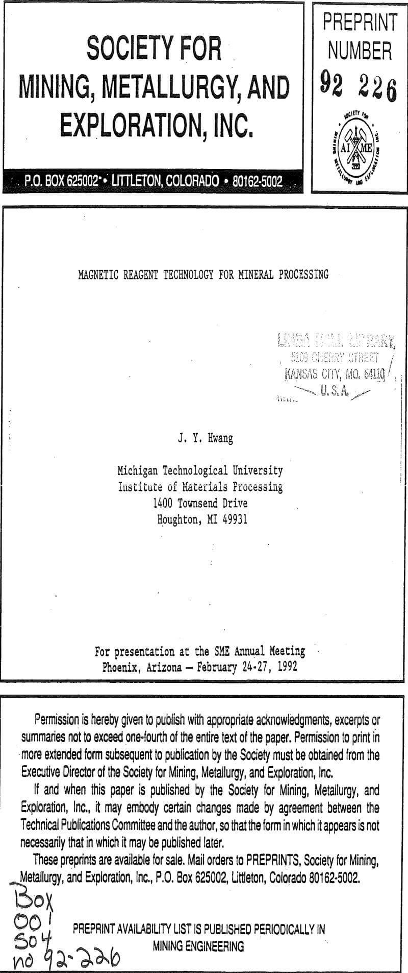 magnetic reagent technology for mineral processing