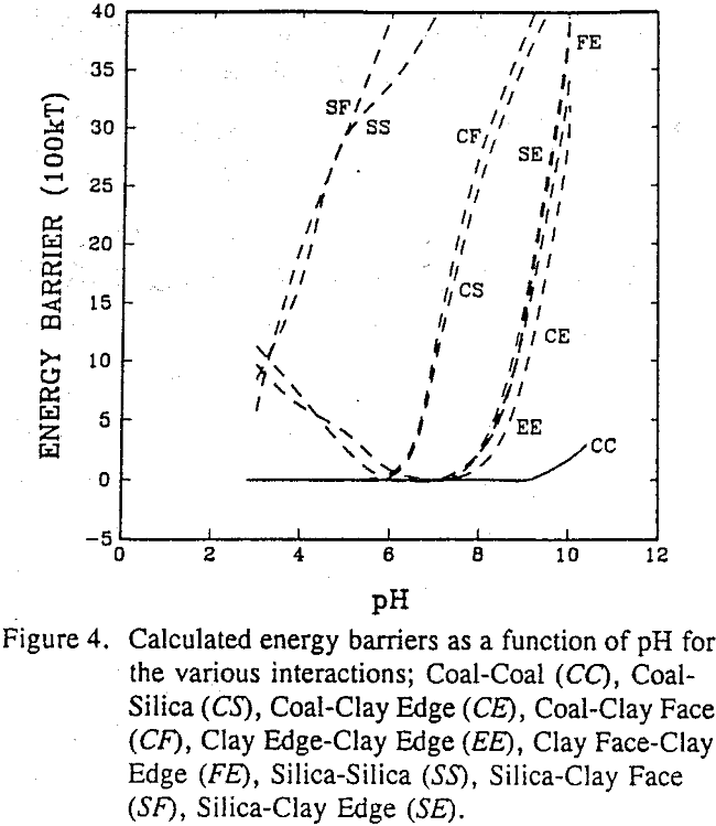 hydrophobic coagulation calculated energy barriers