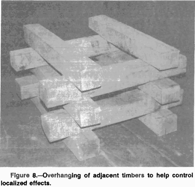 multitimbered-wood-crib adjacent timbers