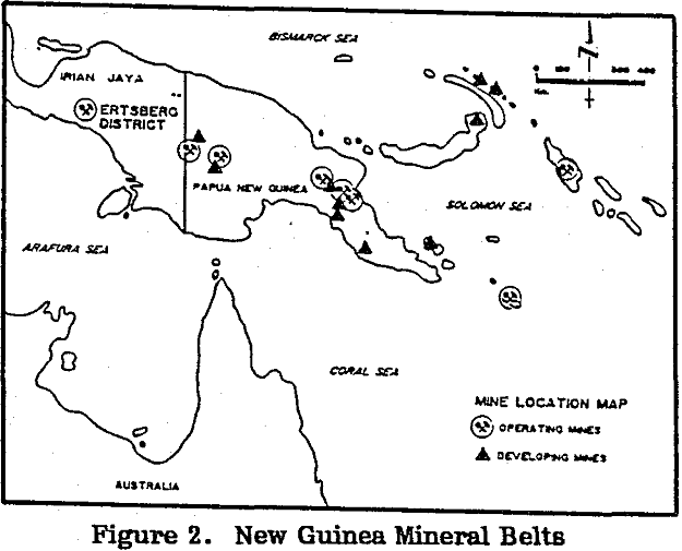 porphyry copper-gold new guinea mineral belts