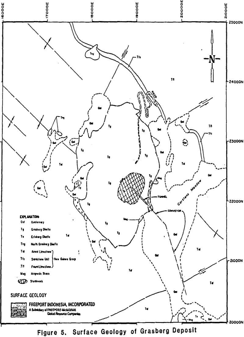 porphyry copper-gold surface geology