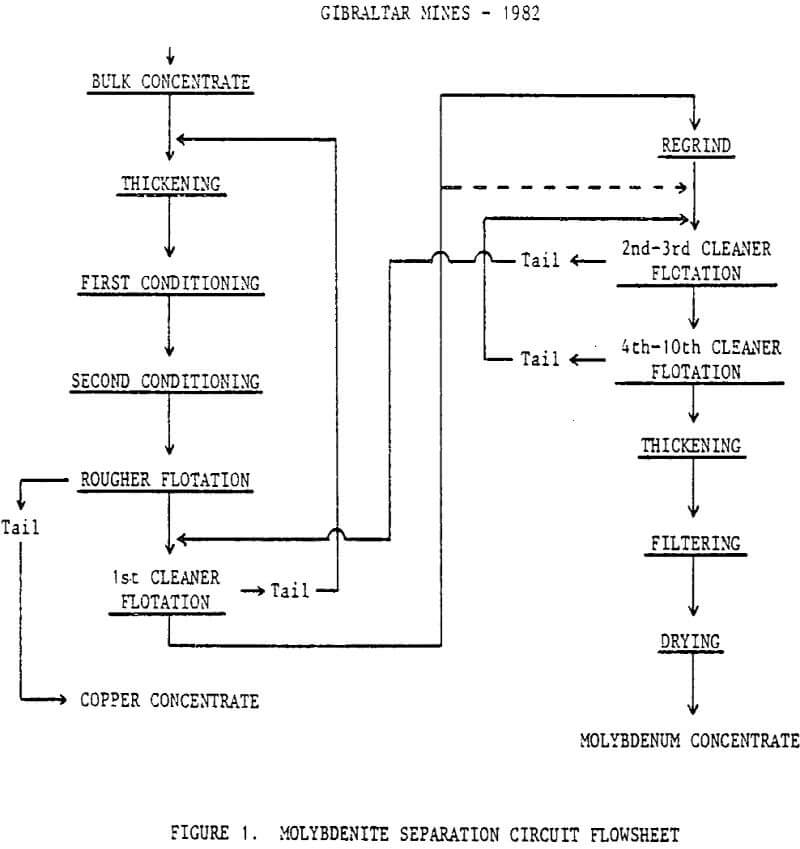 flotation-of-molybdenite circuit flowsheet