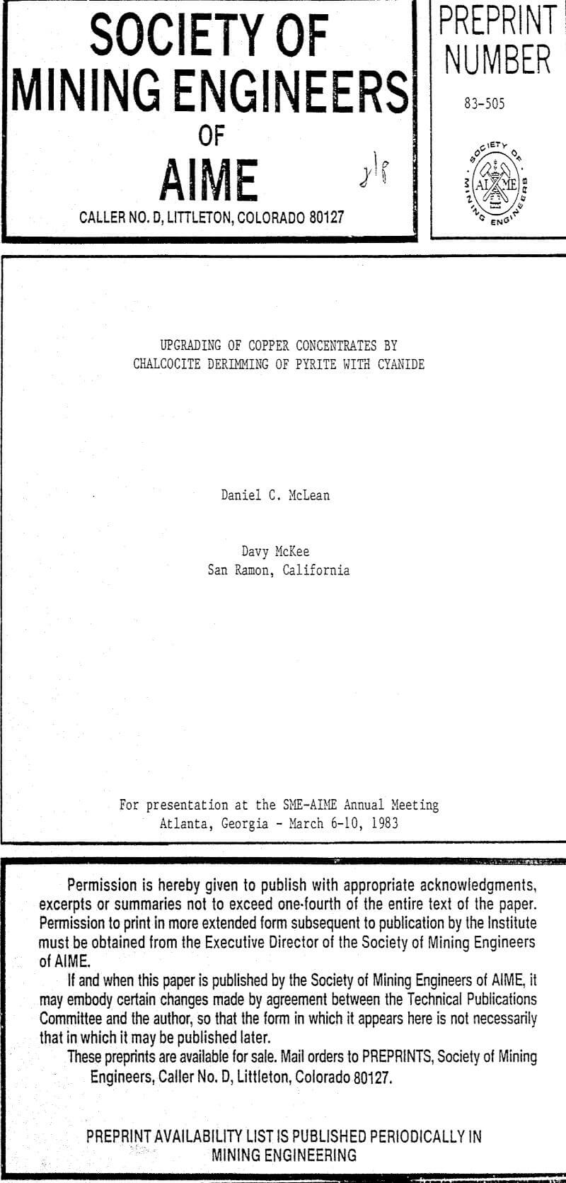 upgrading of copper concentrates by chalcocite derimming of pyrite with cyanide