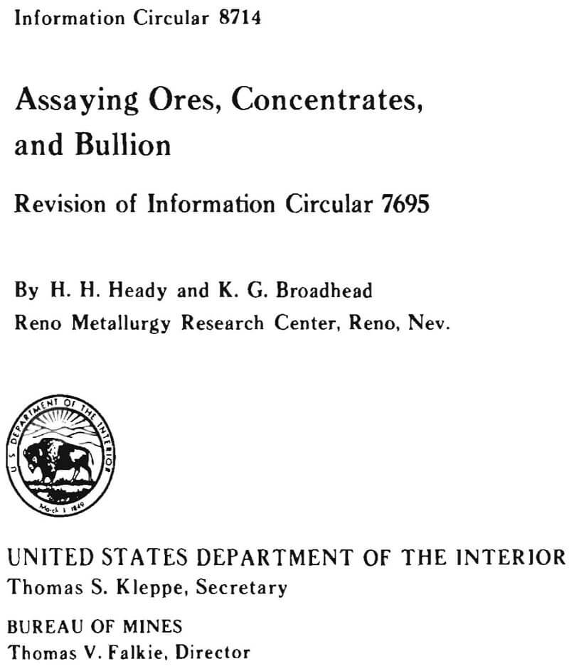 assaying ores concentrates and bullion